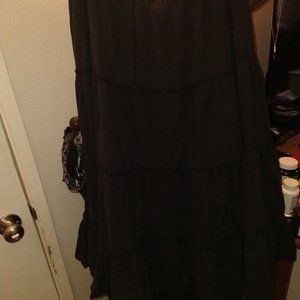 Long black tiered skirt